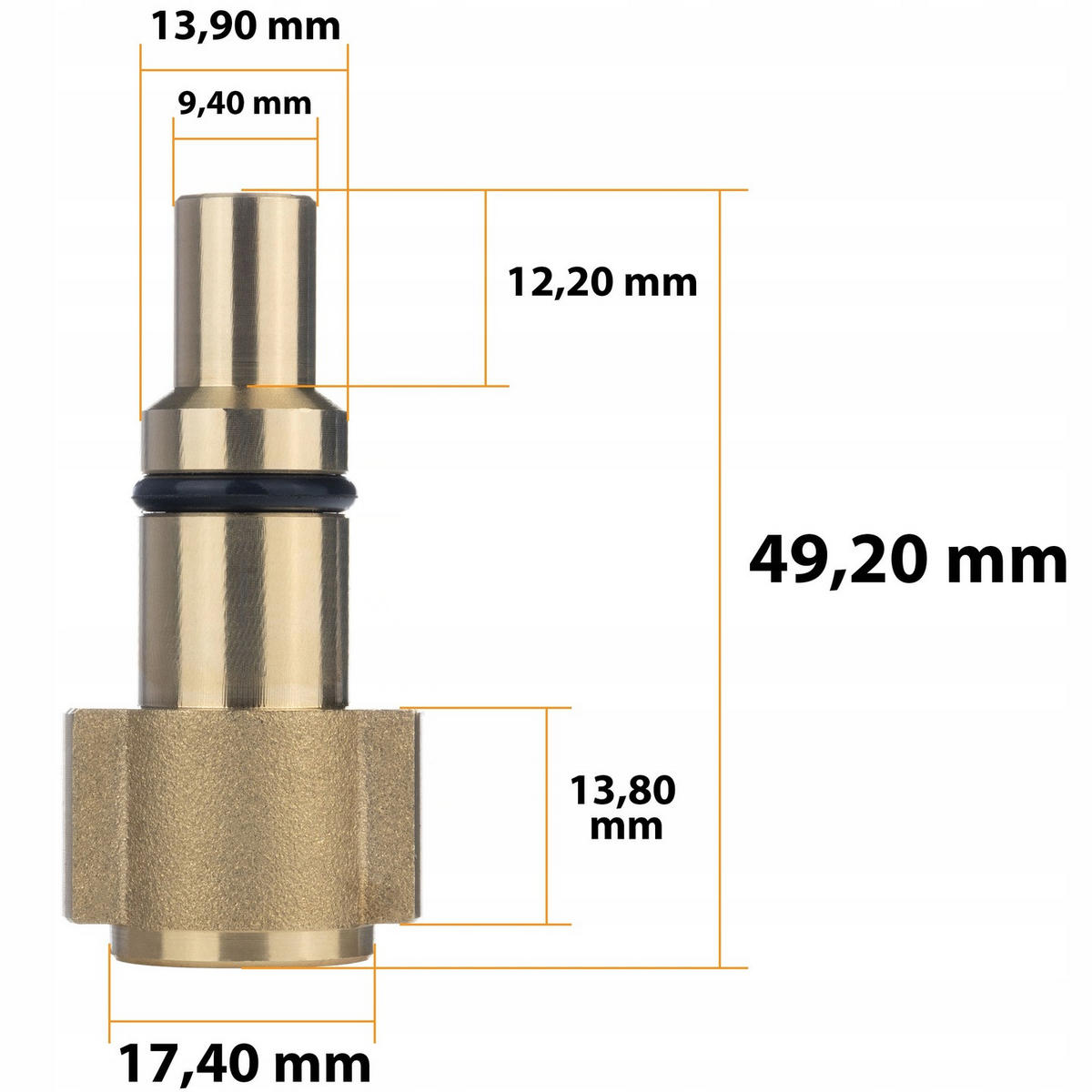SCHLAUCH Hochdruck 10 m, Schnellkupplung, Messing-Düse Feder, 1/4 Zoll, Rohrreinigung, flexibel - Multicolor, Kunststoff/Metall (22/6/22cm)