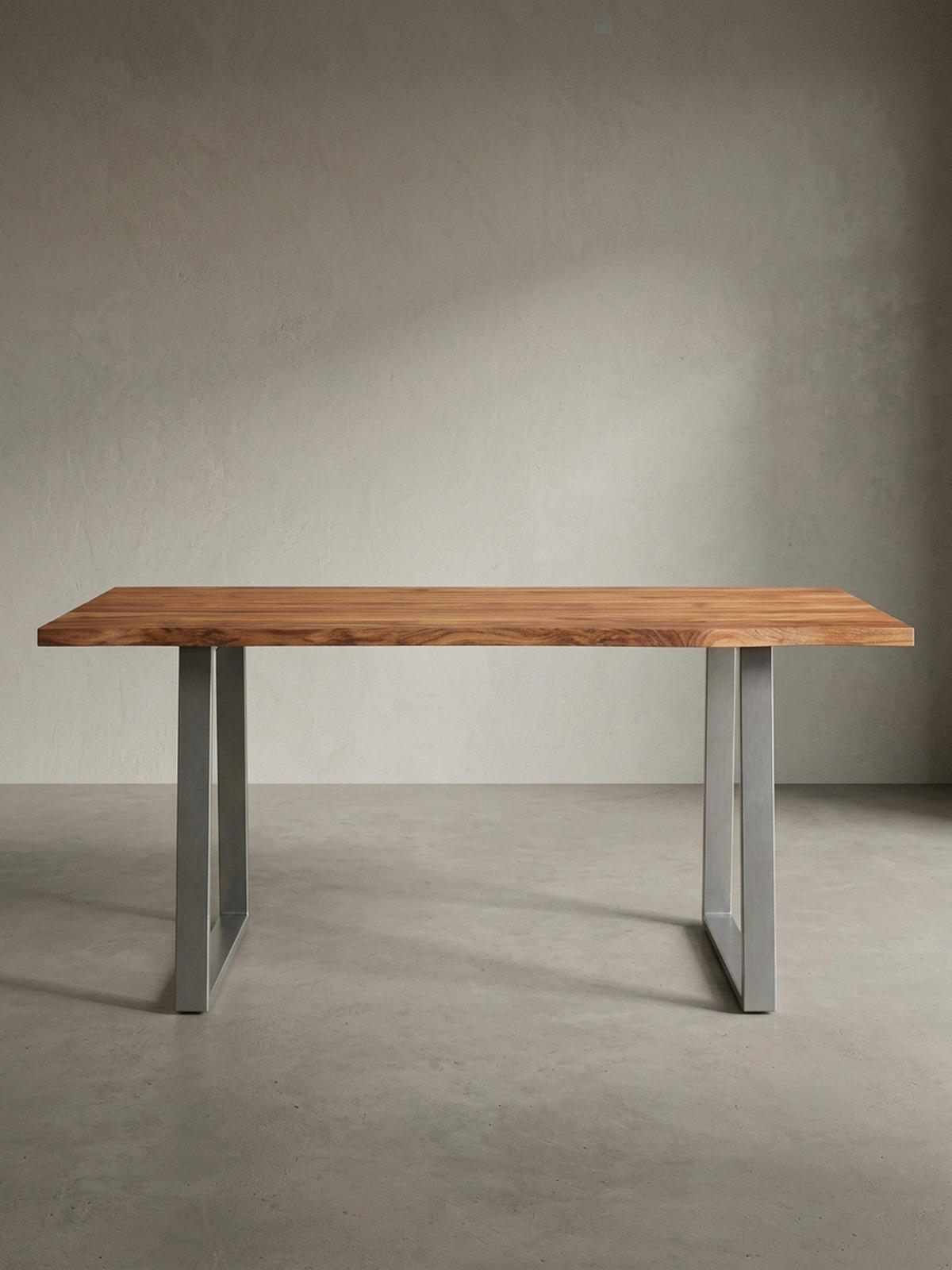 SCHREIBTISCH Massivholz Baumkante Chromgestell Handarbeit TARN, Goldbraun-Chrom 120x60x76 cm - Chromfarben/Braun, Holz/Metall (60/120/76cm) - KADIMA DESIGN