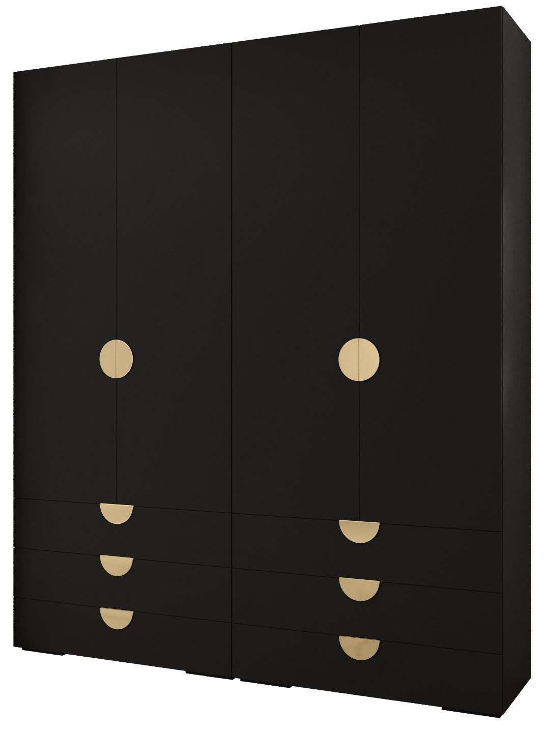 Abiks Möbel Garderoben-Set Schwarz, Gold 200x236.7x47 cm