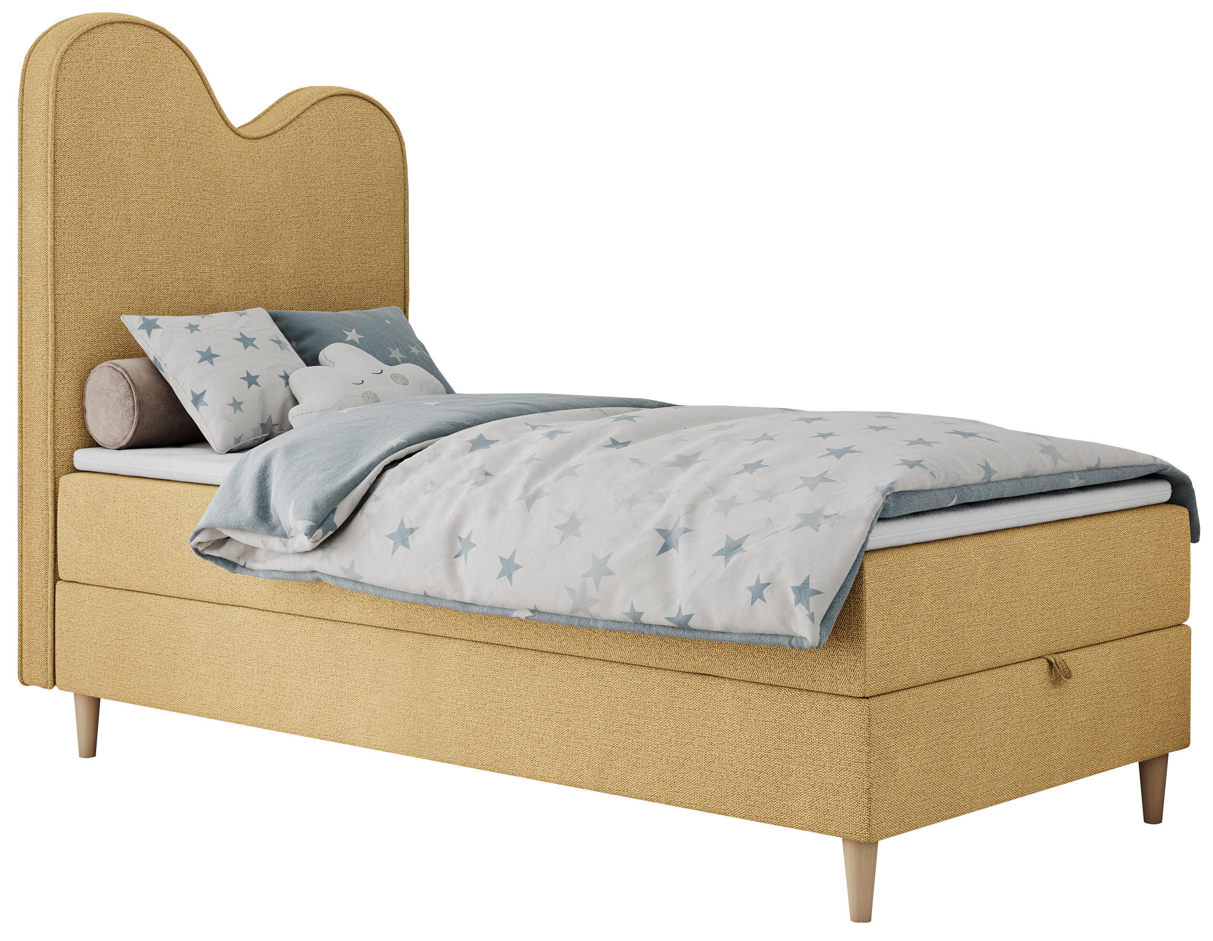 BOXBETT FLOW 90/180 Gelb Struktur - H3 - Gelb, Holz/Textil (90/180cm) - MKS