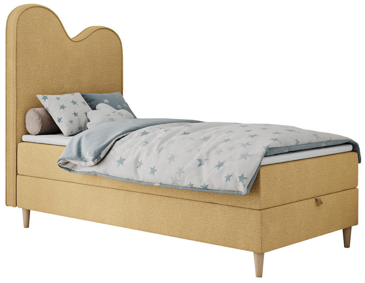 BOXBETT FLOW 90/180 Gelb Struktur - H3 - Gelb, Holz/Textil (90/180cm) - MKS