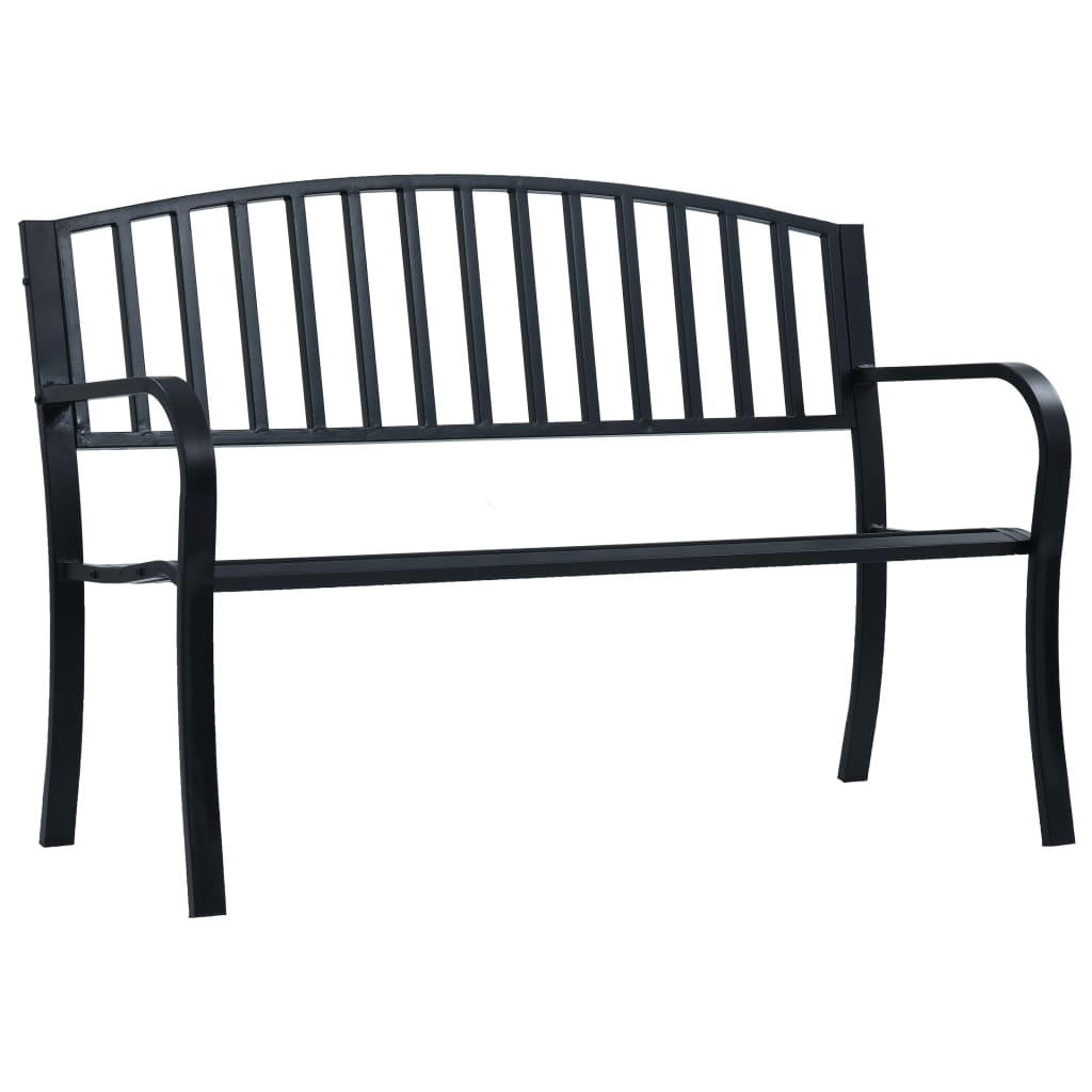 furnicato Gartenbank Schwarz 125x82x53 cm