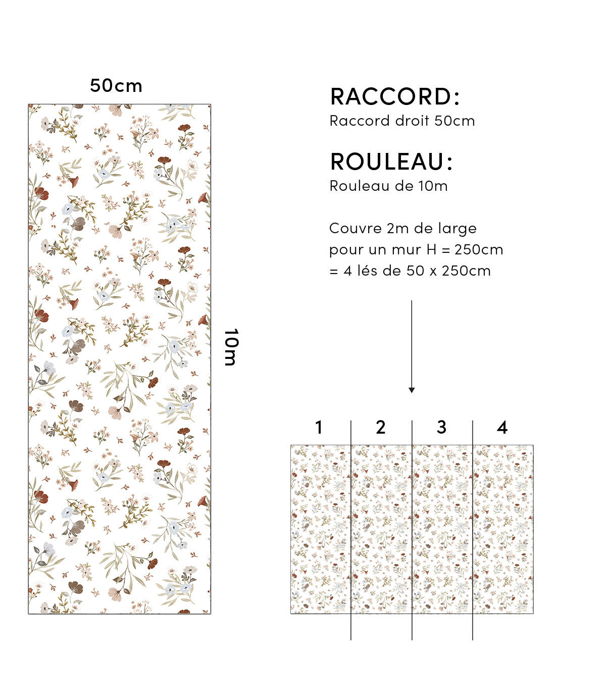 VLIESTAPETE Lilydale Blumen 50 cm x 10 m, weiß - Multicolor, Papier (50/1000cm) - Lilipinso