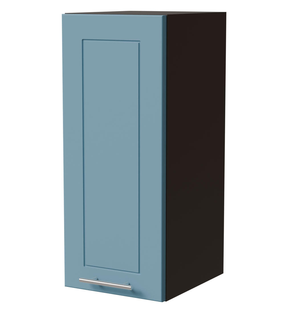 HÄNGESCHRANK Bari W2/30 RAL 5024 pastellblau (K5) / Lava Matt 30 / 32,5 / 72cm - Blau/Dunkelgrau, Holz/Holzwerkstoff (30/72/32.5cm) - Feldmann-Wohnen