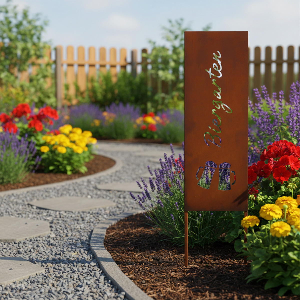 EDELROST-GARTENDEKO - Braun, Metall (1.5cm) - Relaxdays