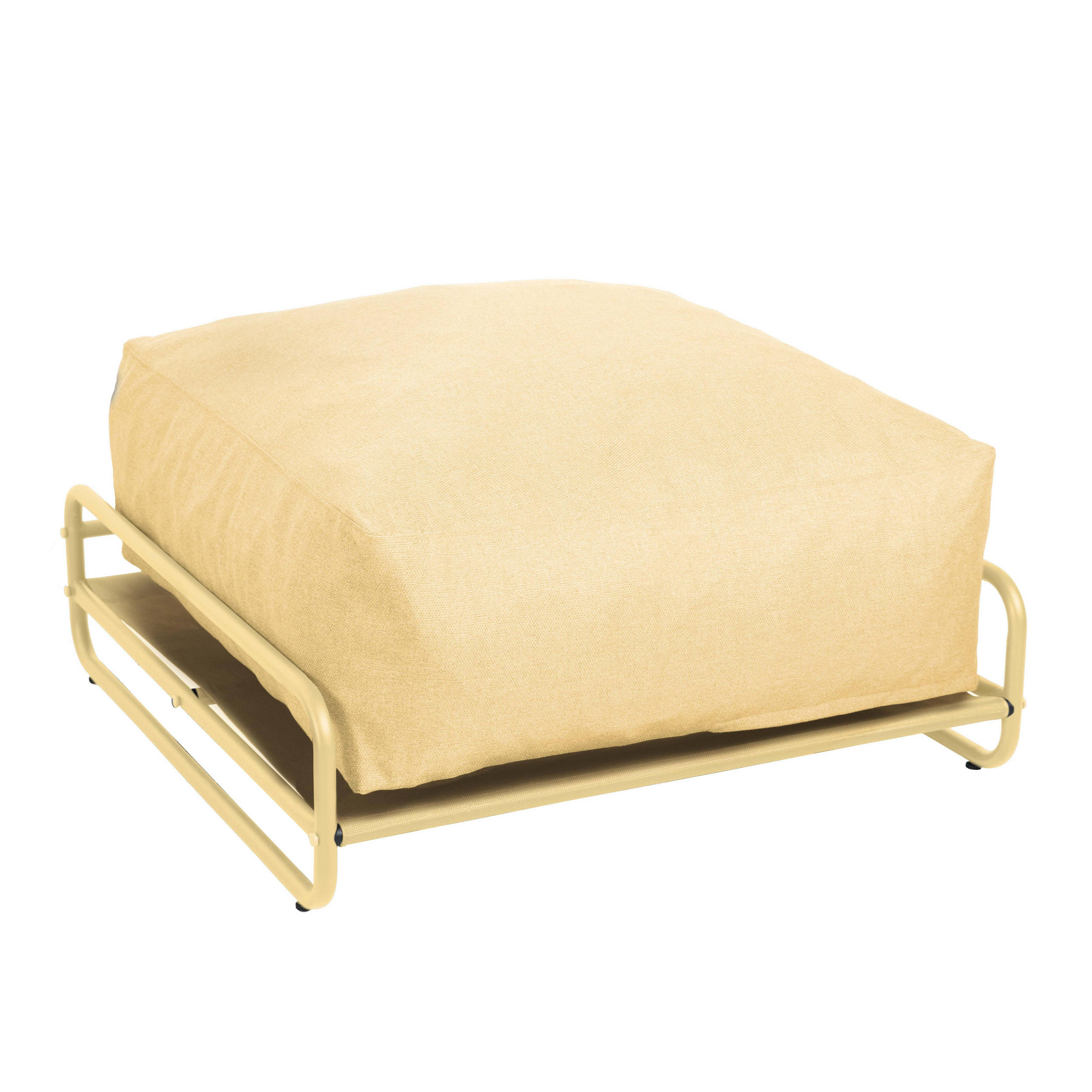 GARTENHOCKER mit Gestell, hellgelbem - Gelb, Textil (97/42/97cm) - Oviala