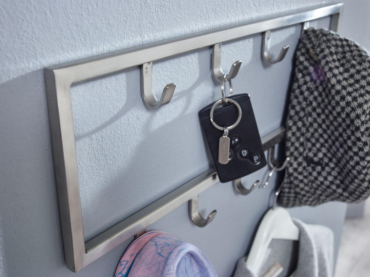 WANDGARDEROBE Metall Silber Modern poliert - Silberfarben, Metall (50/20/4cm) - KADIMA DESIGN