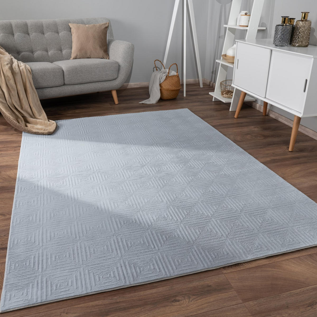 KURZFLORTEPPICH 60/100 cm Lelystad 523 - Grau, Kunststoff (60/100cm) - Paco Home