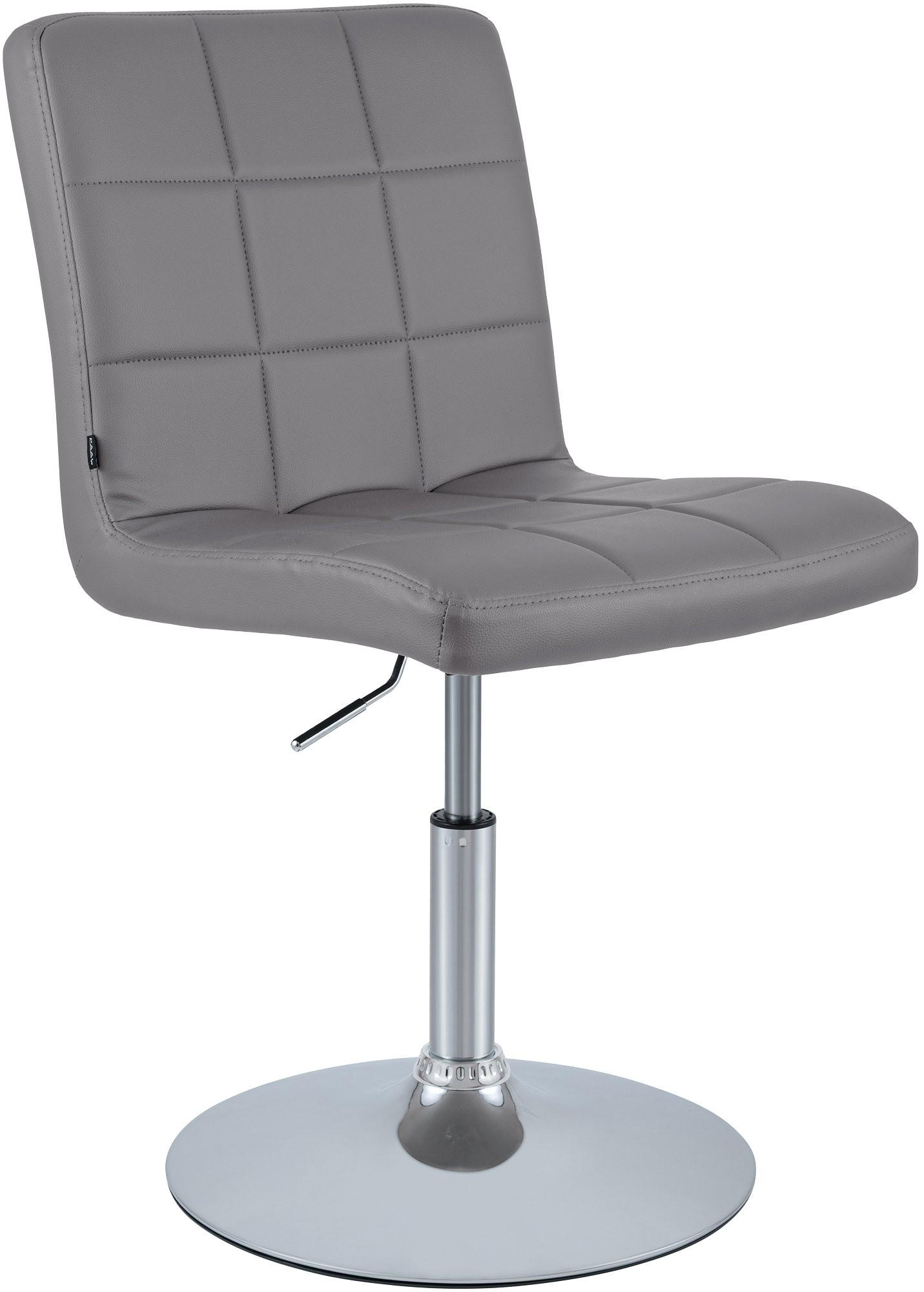 DREHSTUHL Lederlook Grau - Chromfarben/Grau, Textil/Metall (44/81/55cm) - CLP