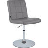 DREHSTUHL Lederlook Grau - Chromfarben/Grau, Textil/Metall (44/81/55cm) - CLP