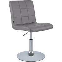 DREHSTUHL Lederlook Grau - Chromfarben/Grau, Textil/Metall (44/81/55cm) - CLP