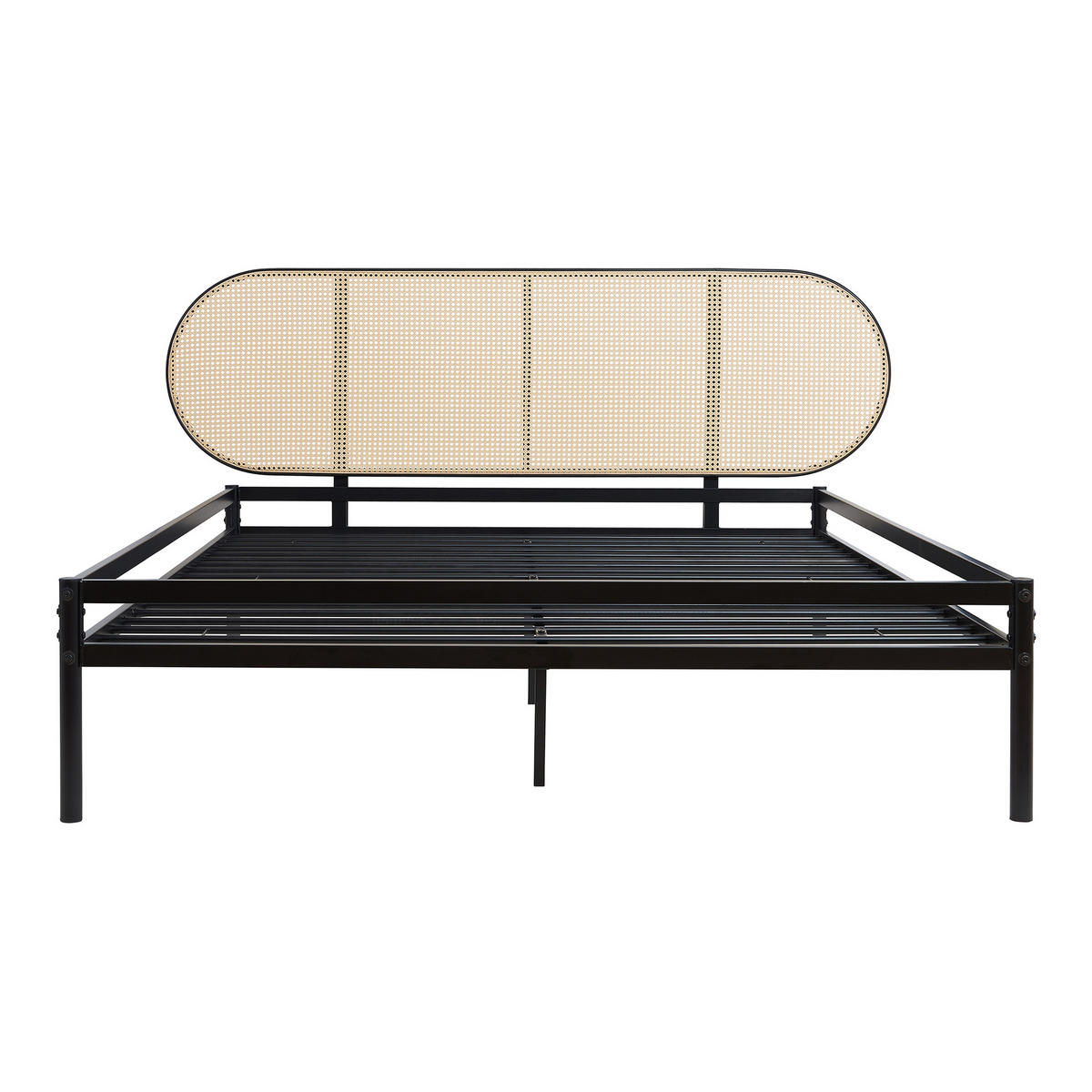 KOVOVÁ POSTEL Linköping - černá/béžová, kov (160/200cm) - [en.casa]