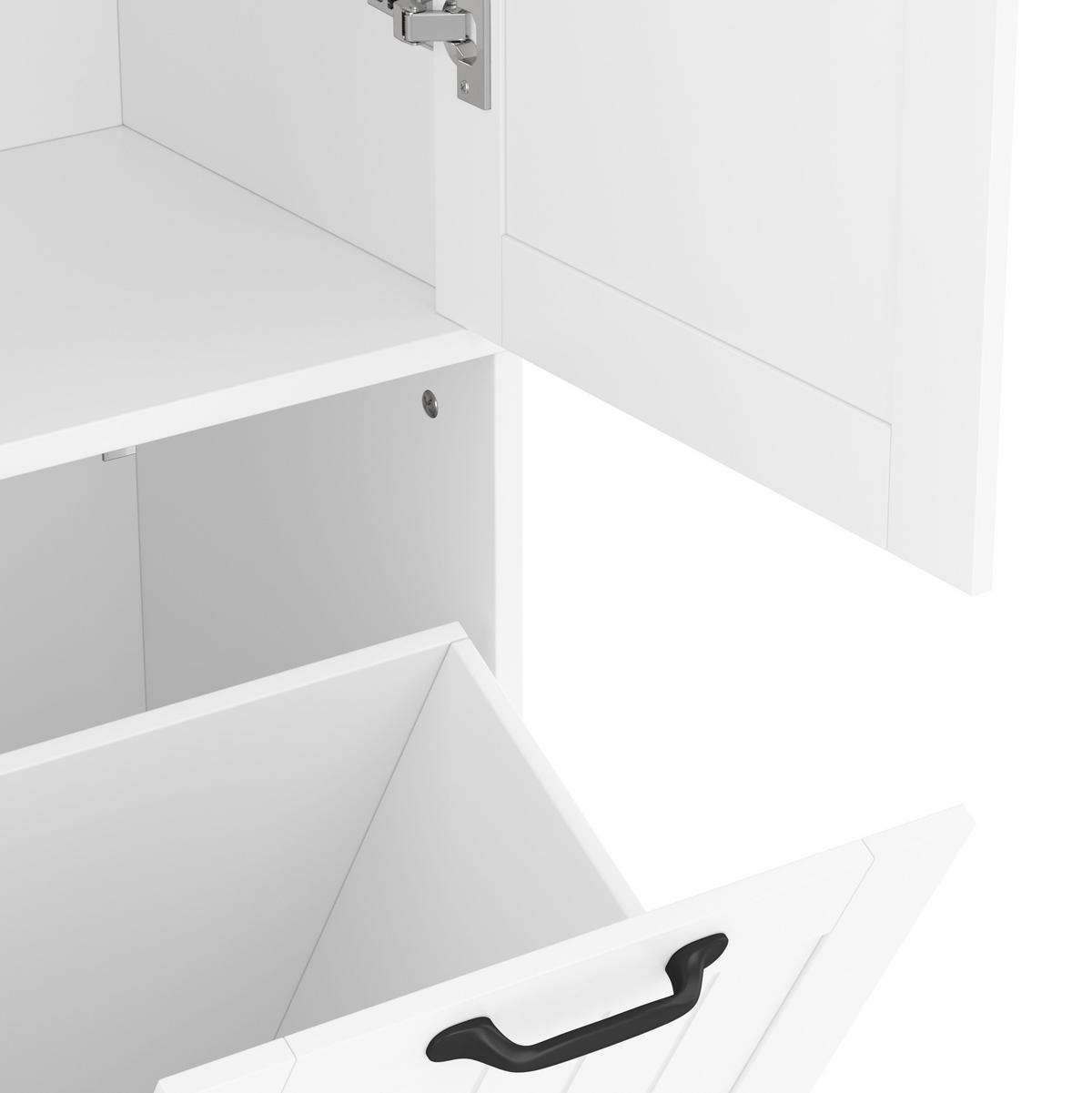 HOCHSCHRANK 78/35/172,7 cm aus MDF mit doppeltem Wäschekorb Weiß - Weiß, Holzwerkstoff (78/172.7/35cm) - Modenvie