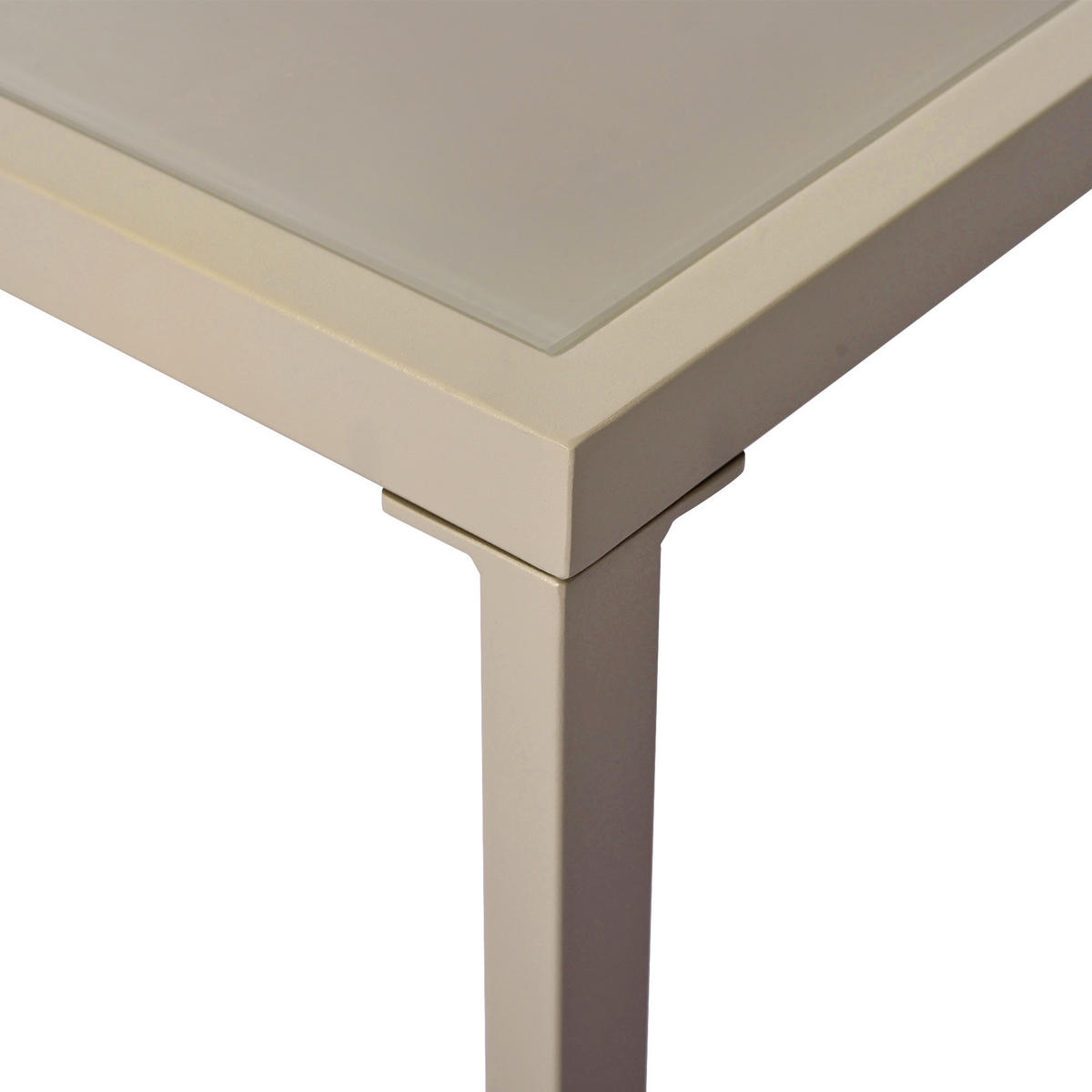 GARTEN-LOUNGE-SET Seil Khaki 4er-Set - Beige, Metall - ComfortXL