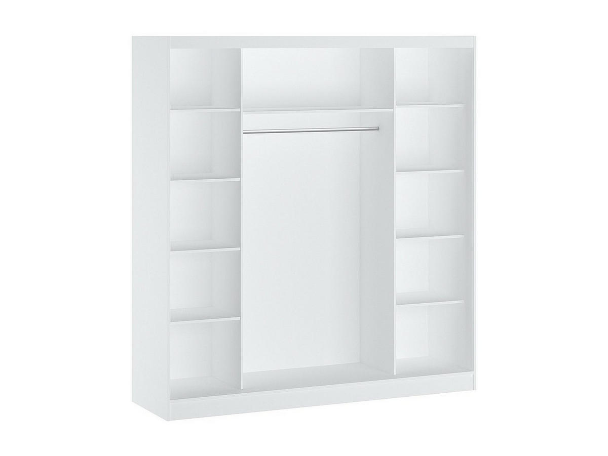 KLEIDERSCHRANK - 200.2 cm x 58.5 cm - Holz, Platte - Weiß OCHIRA - Weiß, Holz (200.2/215.6/58.5cm) - Vente-Unique