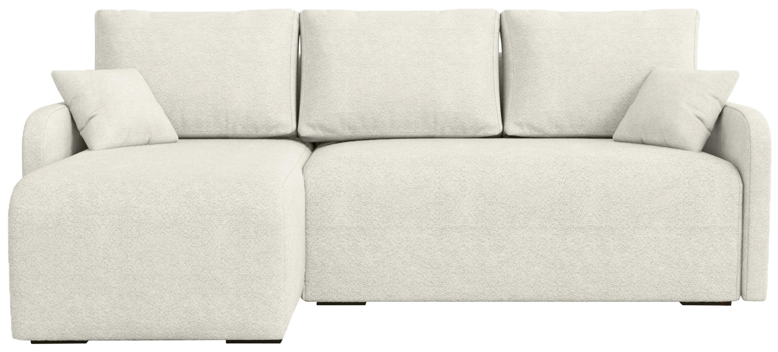 ECKSOFA Malen mit Schlaffunktion Beige Bouclé - Weiß, Textil (215/141cm) - Bromarkt