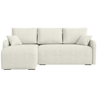 ECKSOFA Malen mit Schlaffunktion Beige Bouclé - Weiß, Textil (215/141cm) - Bromarkt