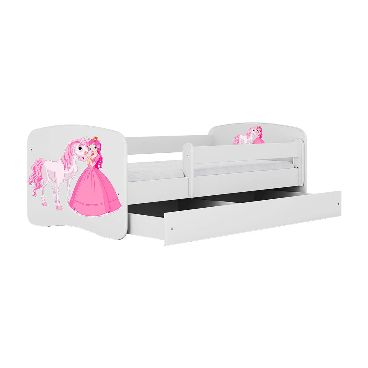 BETT Weiß - Weiß/Rosa, Holzwerkstoff (80/160cm) - Petits-meubles
