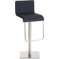 BARHOCKER Stoff Dunkelgrau - Edelstahlfarben/Dunkelgrau, Textil/Metall (41/80/46cm) - CLP