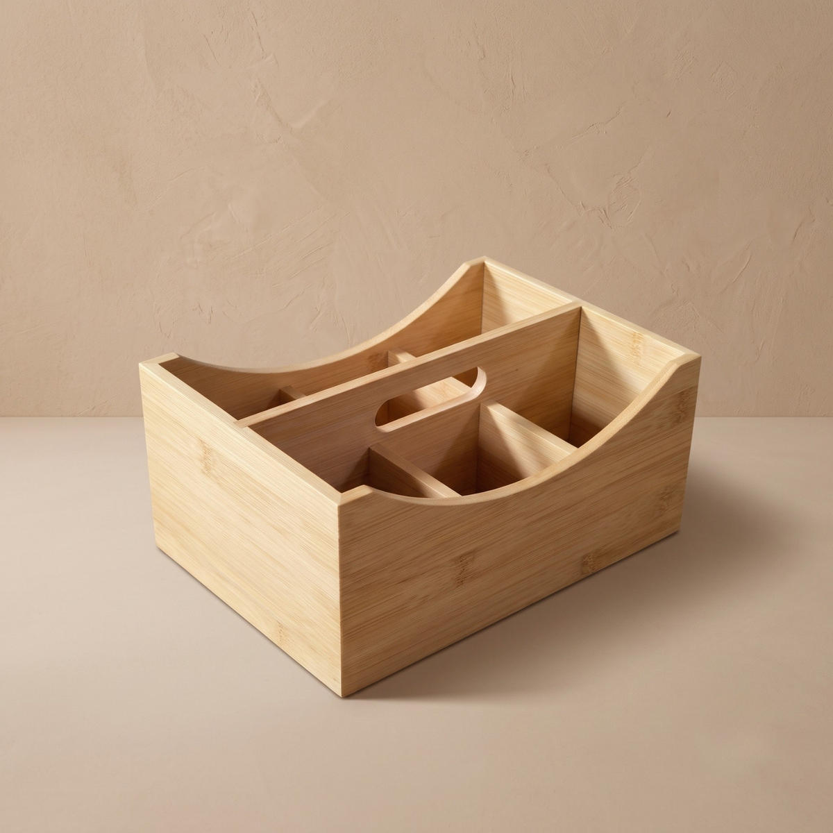 SCHREIBTISCHORGANIZER Bambus 25/18/12 cm - Beige, Naturmaterialien (25/18/12cm) - BOXIMO