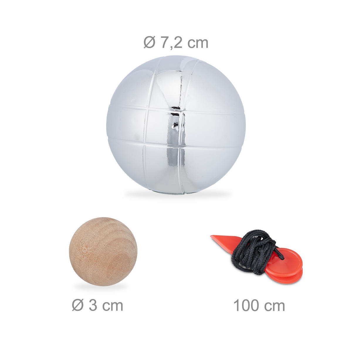 BOULE-KUGELN - Multicolor, Holz/Textil (35/9cm) - Relaxdays