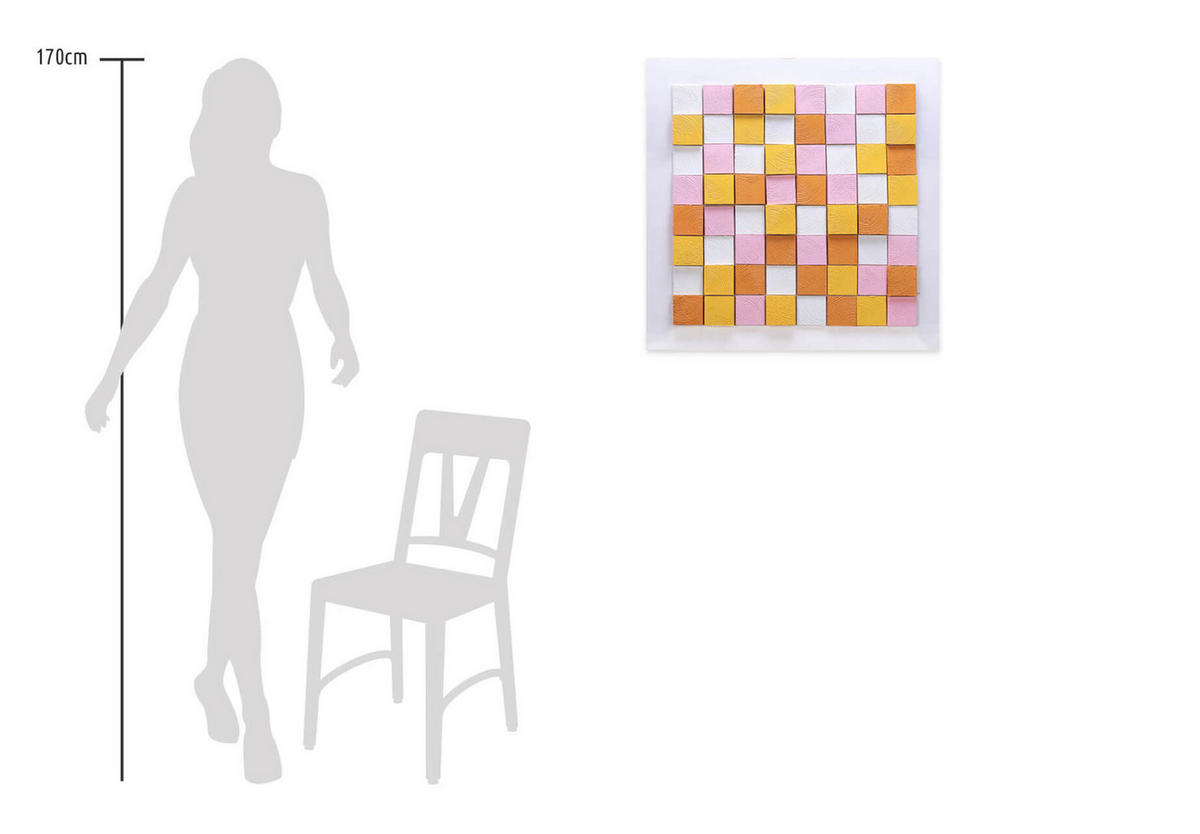 HOLZBILD Bunt 80/80 cm - Multicolor, Holz (5.57/80cm) - KUNSTLOFT