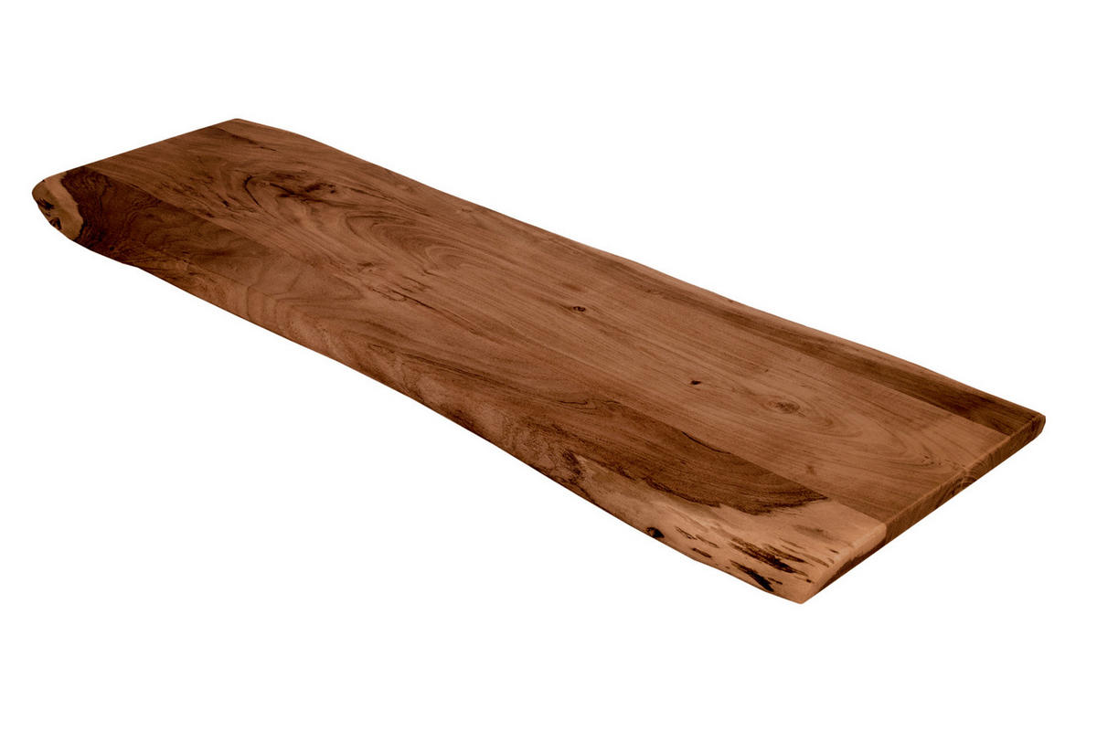 TISCHLATTEN MIT BAUMKANTE FÜR HEIMWERKER, AKAZIENHOLZ CURTIS - Braun/Naturfarben, Akazienholz/Holz (40/120/3cm) - SAM