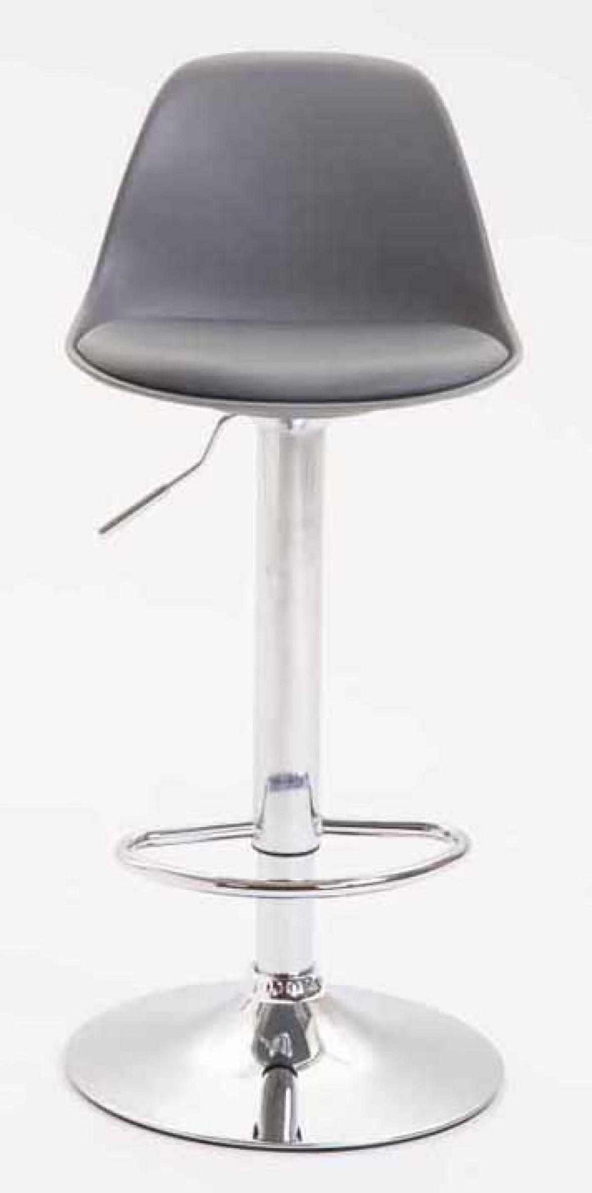 BARHOCKER 2er Set Lederlook grau - Chromfarben/Grau, Kunststoff/Textil (39/82/43cm) - CLP