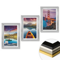 WANDBILDER 3er Set - 20x30 cm Silberner Rahmen - Bergblick auf den See und die Brücken - Silberfarben, Kunststoff (20/30cm) - ArtPrintCave