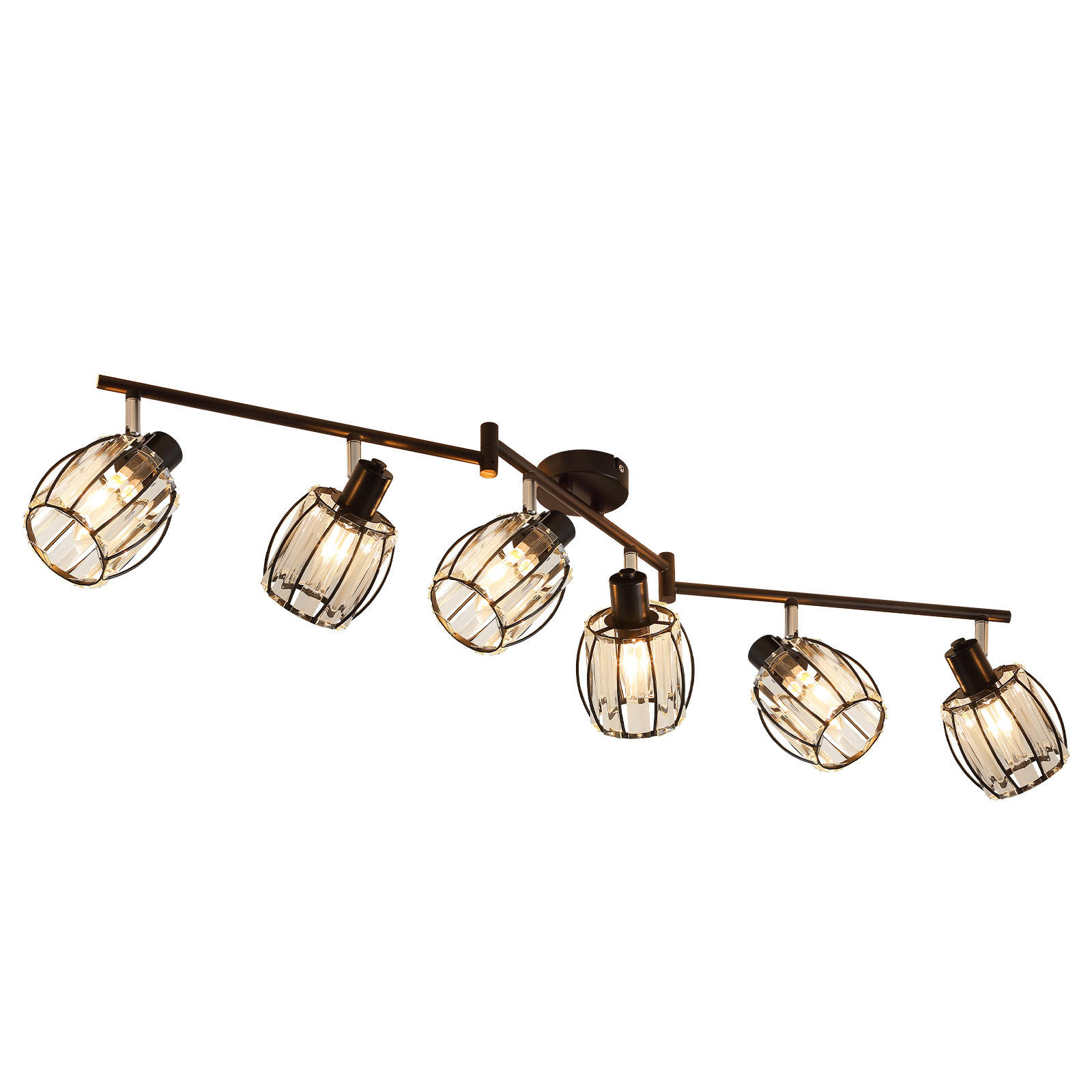 DECKENSTRAHLER Funkelar 57/21/103 cm - Schwarz, Glas (103/57/21cm) - ZMH