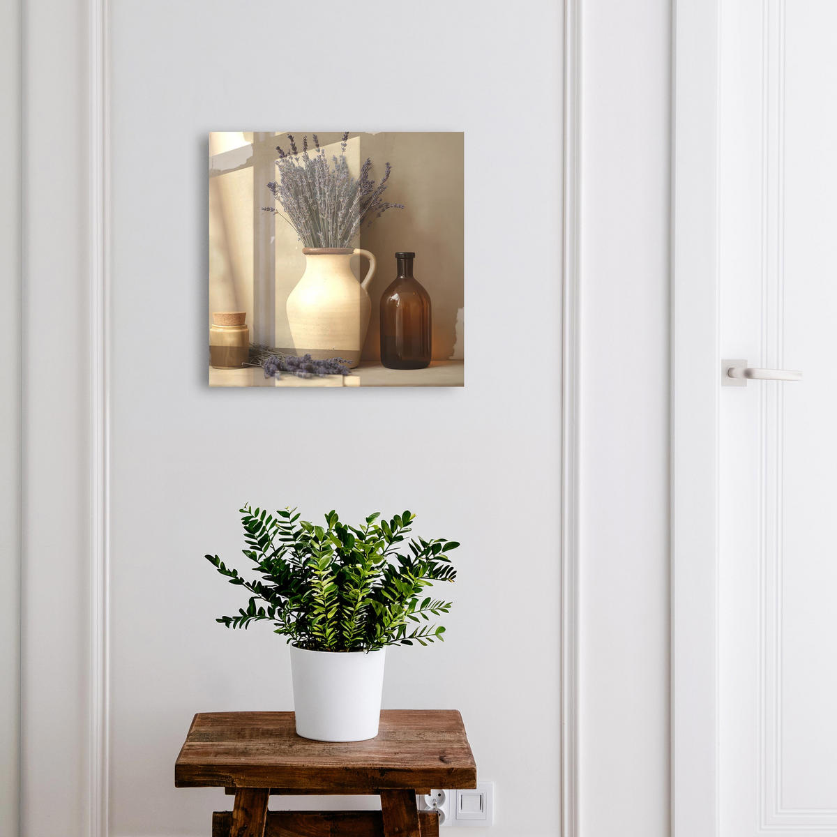 SCHLÜSSELBOX Schwarz 30x30 cm- Türöffnung nach rechts - Lavendelvase - Beige, Metall (30/30/5cm) - TULUP