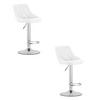 BARHOCKER 2-er Set DAKA ECO weißer Sitz, Chrombasis - Weiß, Leder (45.5/105/48.5cm) - Valora
