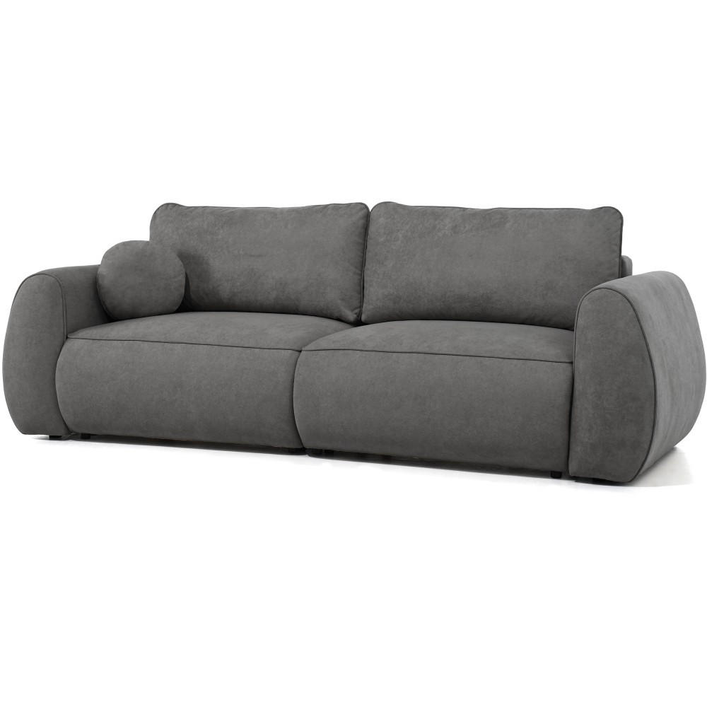 Beautysofa ROZKLÁDACÍ POHOVKA Bravo, 3místná s rohovou funkcí a 2 úložnými prostory, tmavě šedá