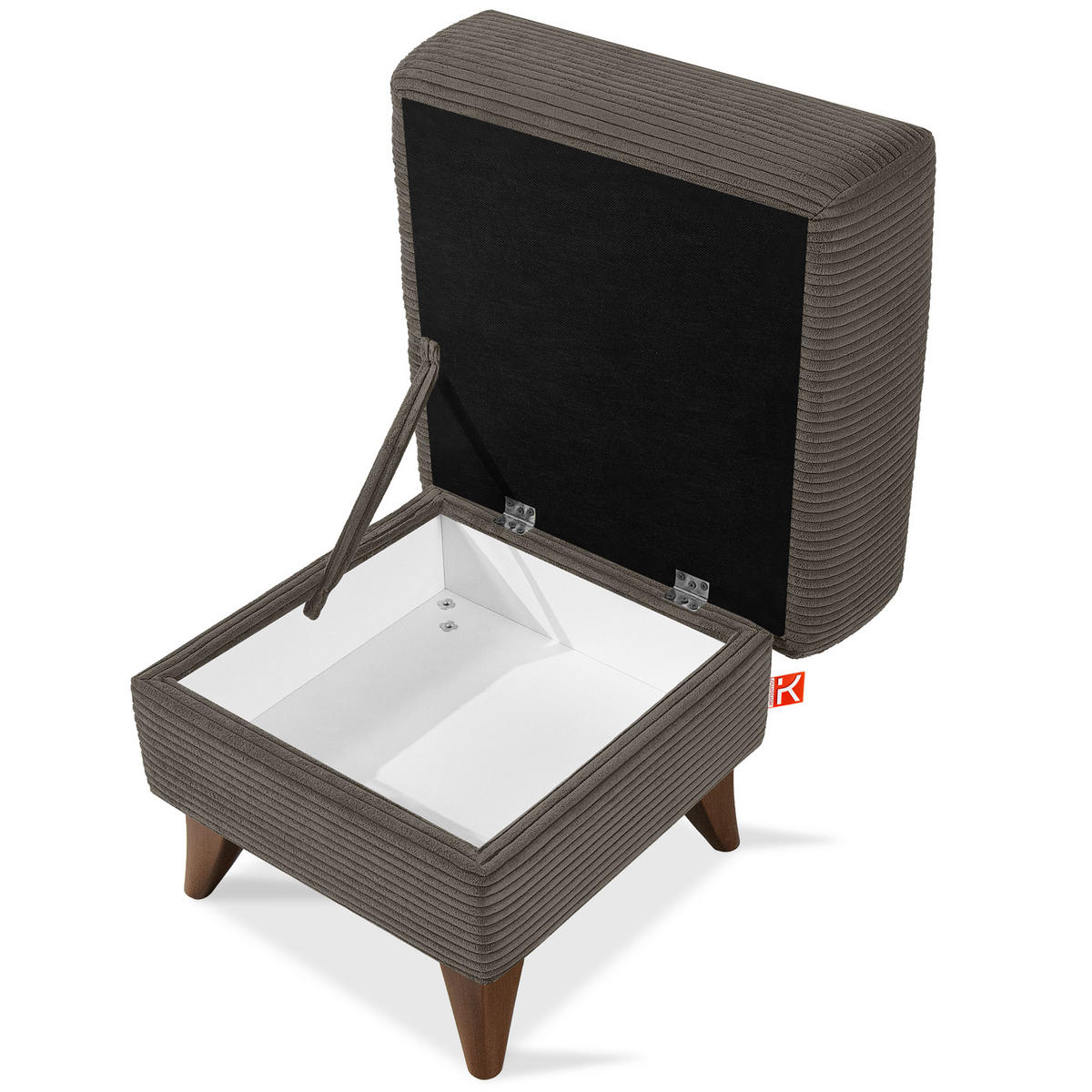 FUẞSTÜTZE GUSTAVO II, Graubeige - Greige/Beige, Holz/Holzwerkstoff (53/49/53cm) - KONSIMO®