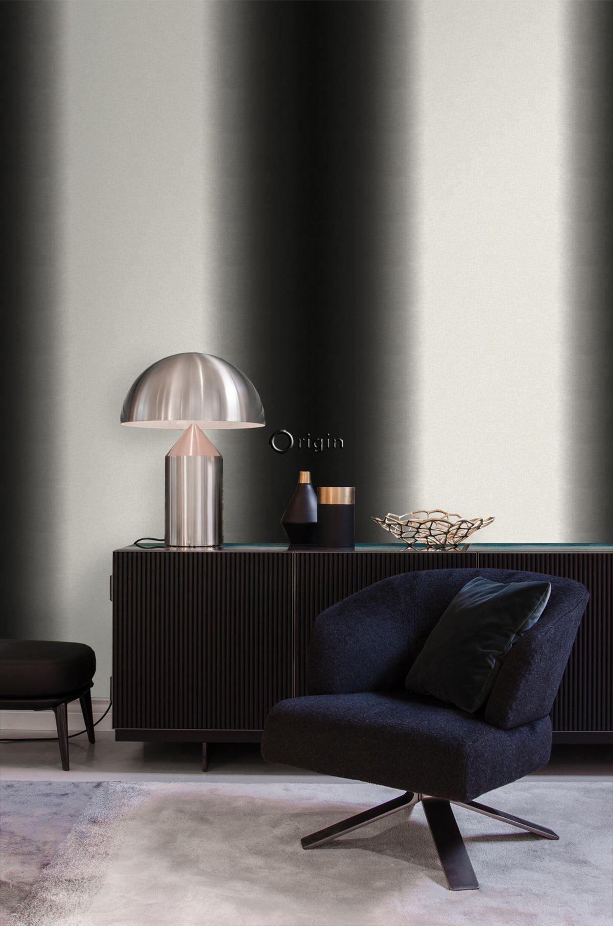 TAPETE Dip Dye-Motiv 53 cm x 10.05 m - Schwarz, Papier (53/1000cm) - Origin Wallcoverings