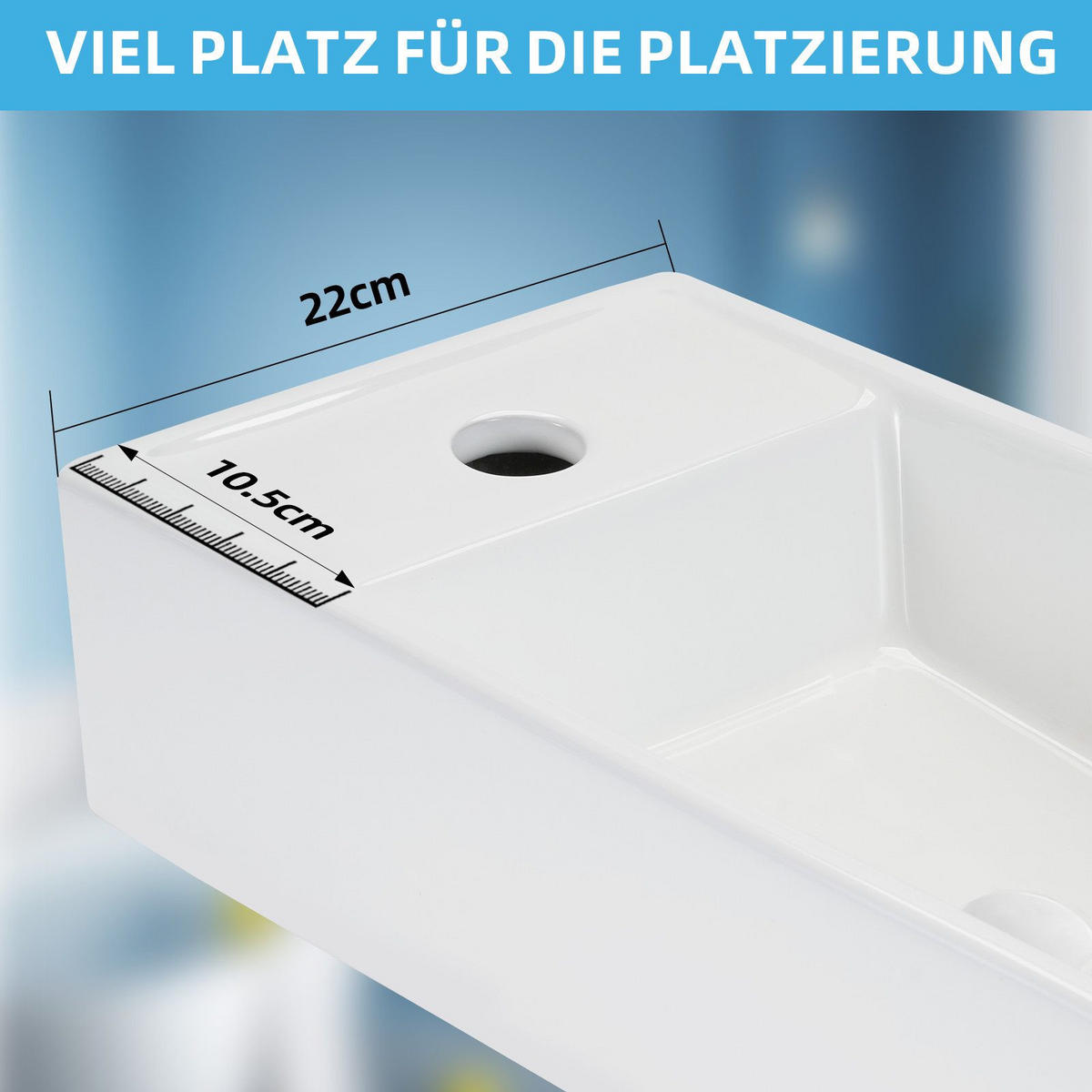 WASCHBECKEN Lyvyn 40/22/10 cm - Weiß, Keramik (22/10/40cm) - ZMH