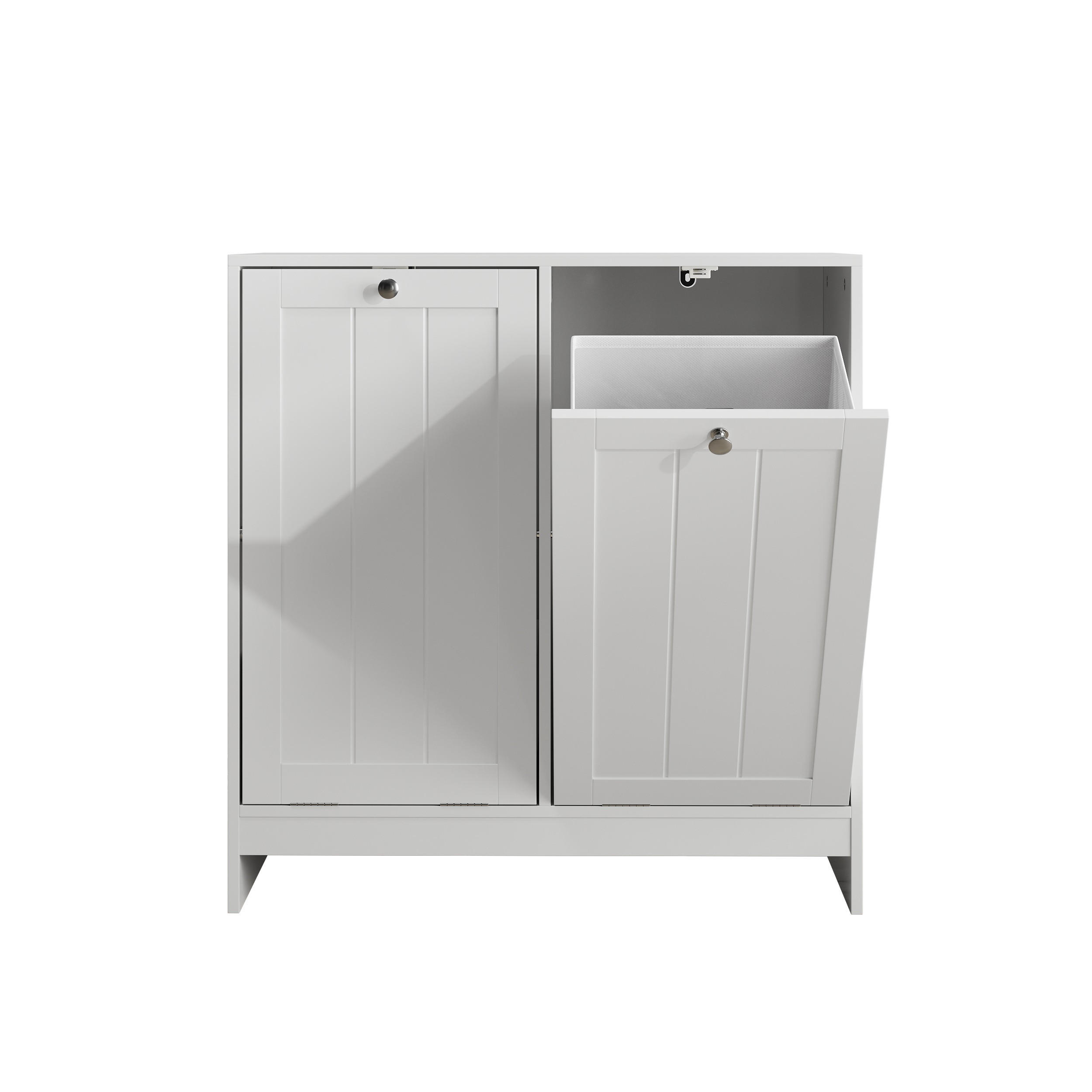 WÄSCHETRENNSCHRANK DE-38164 66/35/67 cm mit 2 herausnehmbaren Wäschekörben Weiß - Weiß, Holzwerkstoff (66/68/33cm) - ComfortXL