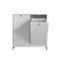 WÄSCHETRENNSCHRANK DE-38164 66/35/67 cm mit 2 herausnehmbaren Wäschekörben Weiß - Weiß, Holzwerkstoff (66/68/33cm) - ComfortXL
