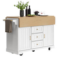 KÜCHENINSEL 120/40/95 cm Weiß aus MDF und Metall mit klappbarer Tischplatte - Weiß, Holzwerkstoff (40/95/120cm) - OKMYHOME