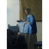 FOTOTAPETE Brieflesende Frau von Johannes Vermeer 200 x 279 cm - Blau, Papier (200/279cm) - Sanders & Sanders