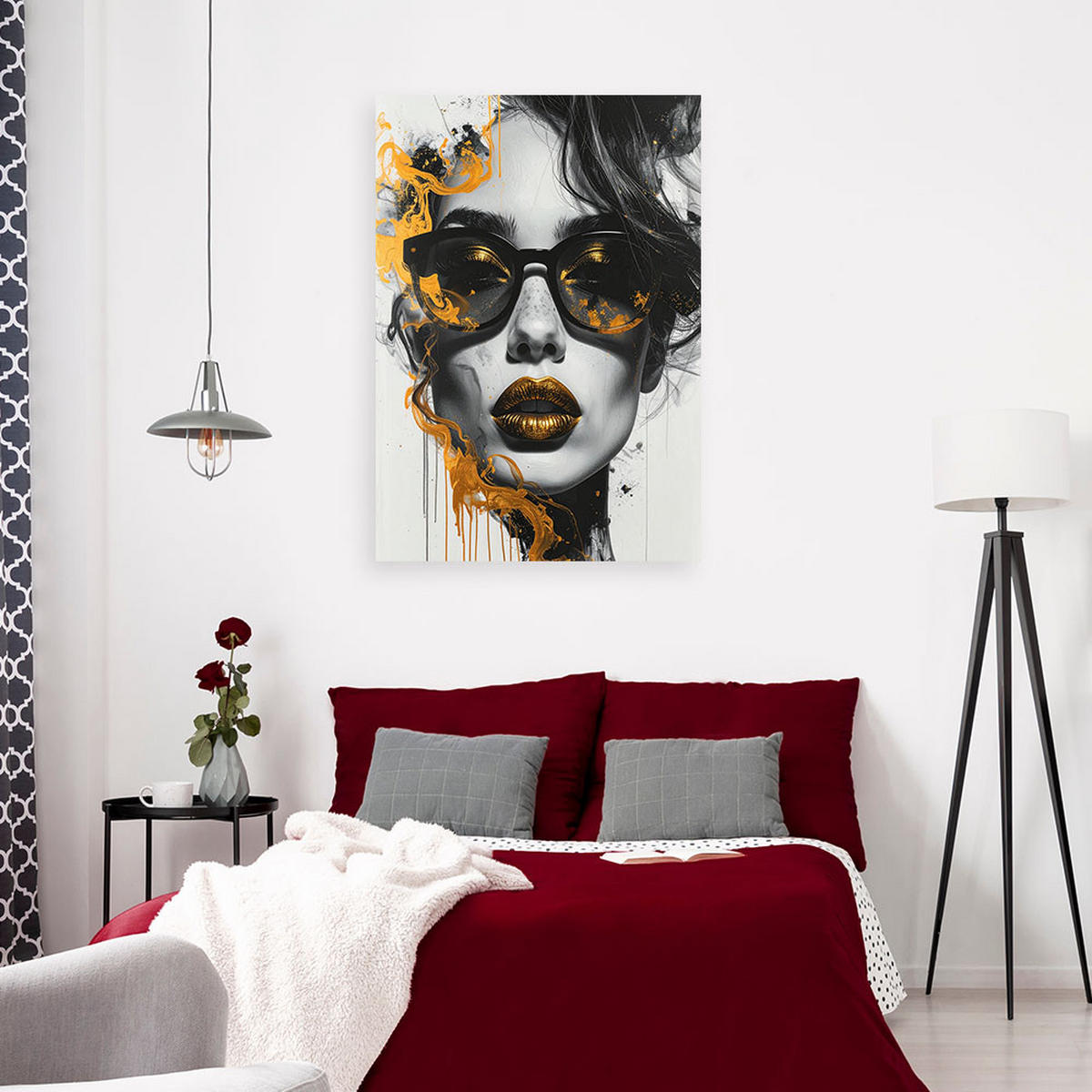 LEINWANDBILD Menschen & Charaktere 30x45cm - Goldfarben, Textil (30/45cm) - Feeby