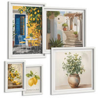BILDER SET 5er Set - 50x50 cm & 20x30 cm & 40x60 cm Weißer Rahmen - Anker, Boot, Ruder, Strand - Weiß, Kunststoff (40/60cm) - TULUP