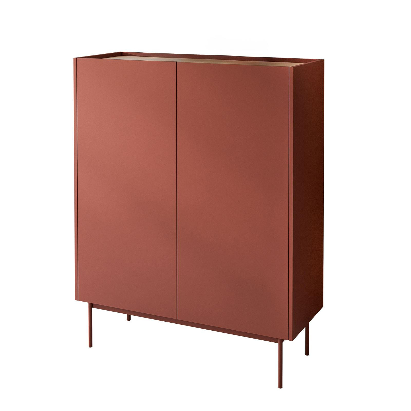 KOMMODE ESSENCE 2D KD97 Keramik Rot / Eiche Linea - Eichefarben/Rot, Holzwerkstoff (97/122/37cm) - Lookway