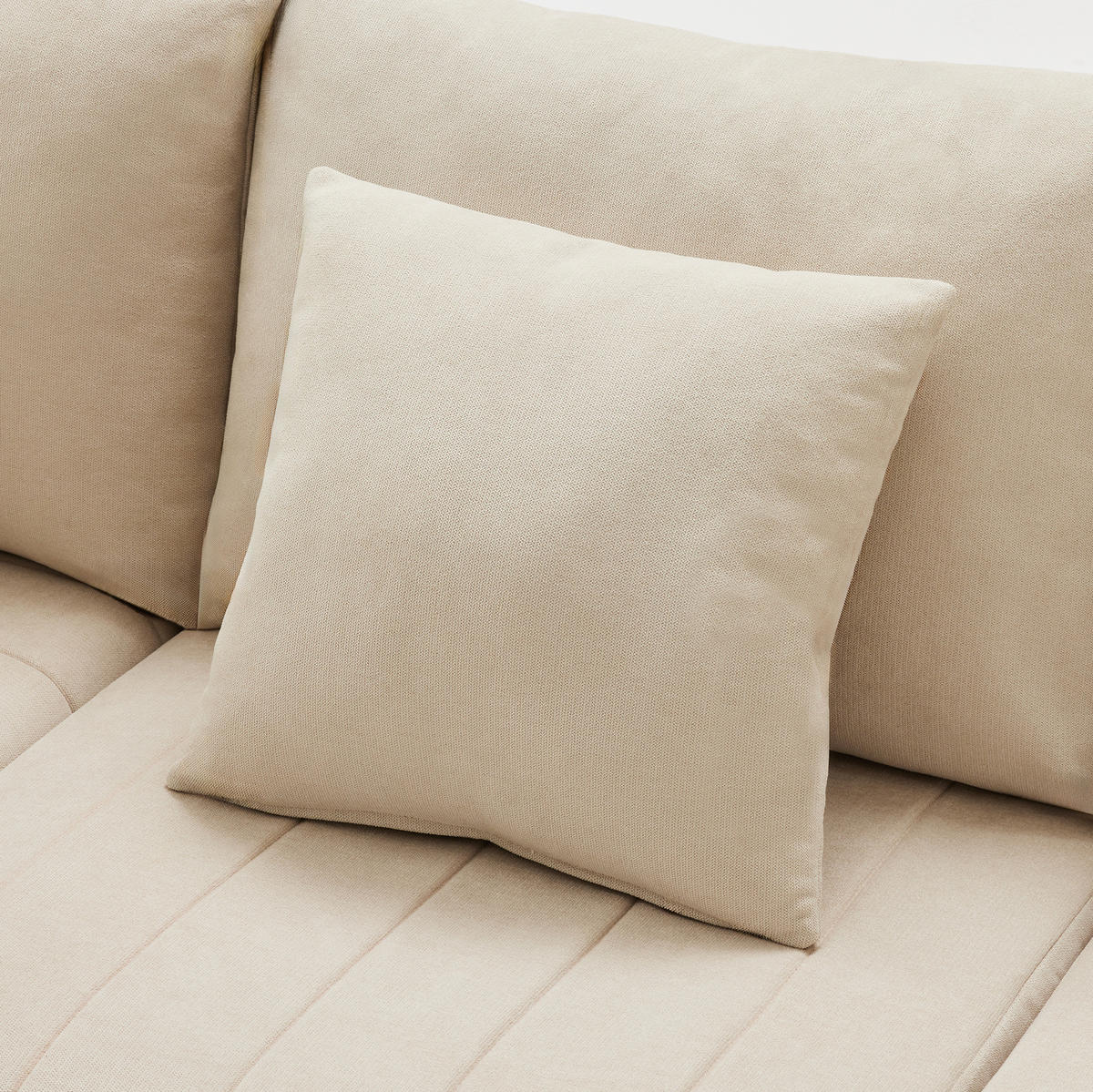 ROHOVÁ sedací souprava 220/194/85 cm béžová z bavlny a lnu s modulárním taburetem - béžová, textil (194/220cm) - OKWISH