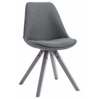 STUHL Stoff dunkelgrau - Dunkelgrau/Grau, Holz/Textil (48/84/56cm) - CLP
