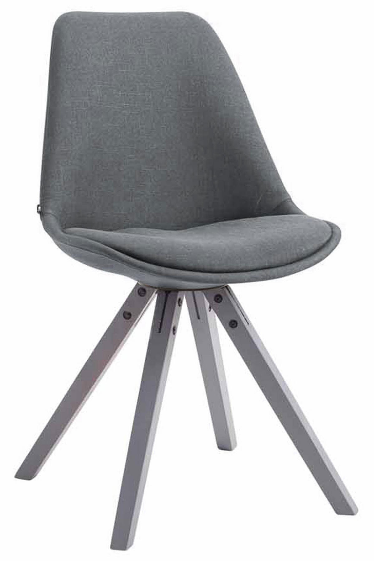STUHL Stoff dunkelgrau - Dunkelgrau/Grau, Holz/Textil (48/84/56cm) - CLP