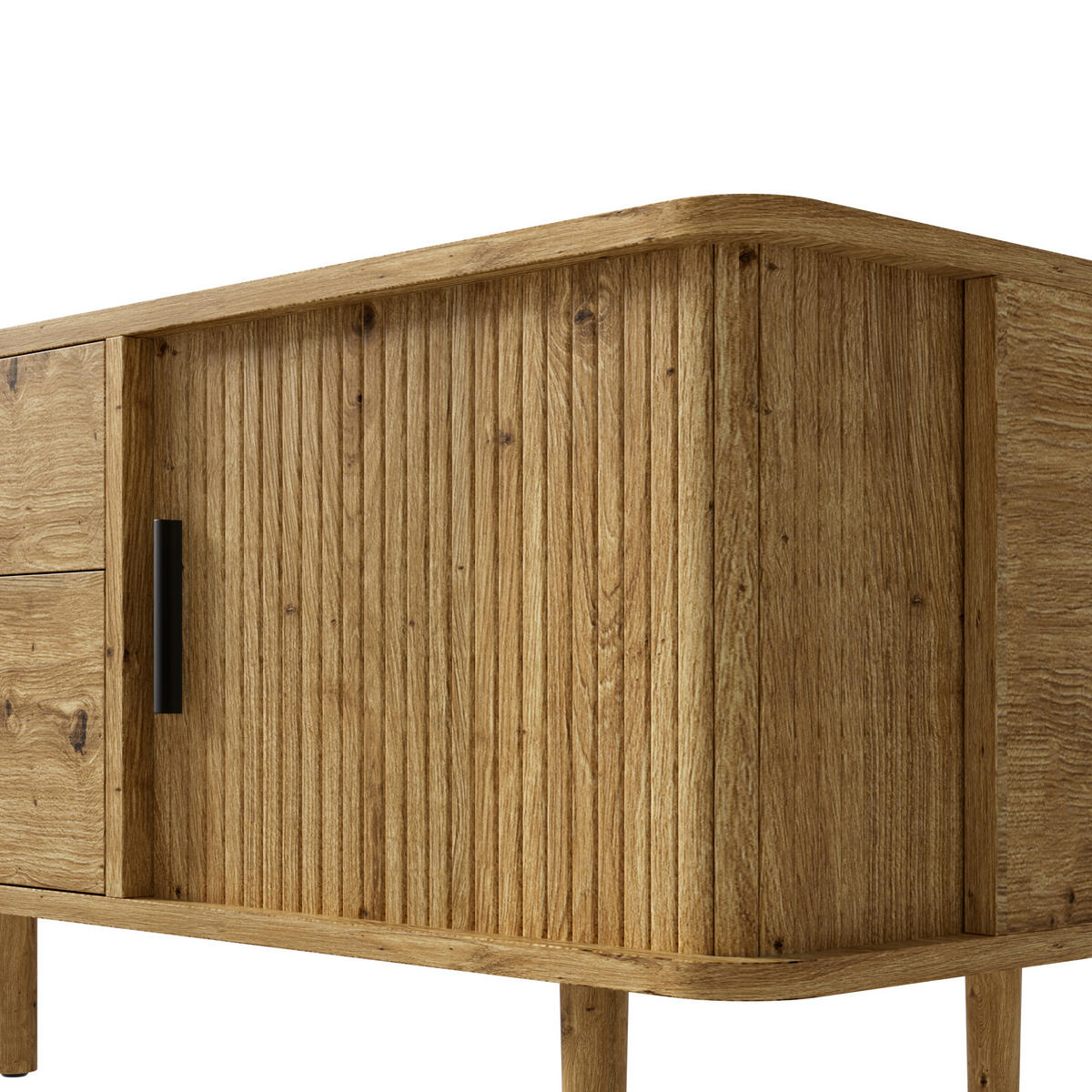 LOWBOARD DE-40295 mit Schubladen und Schiebetüren Holzmaserung - Naturfarben, Holzwerkstoff (165/46/40cm) - ComfortXL