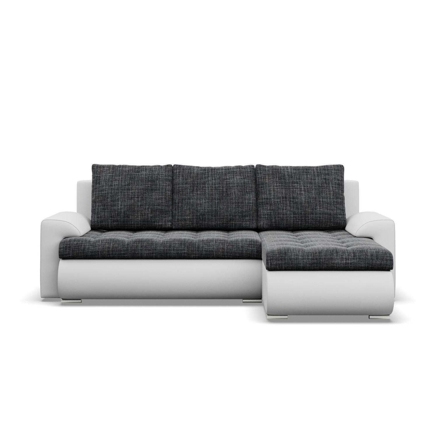 ECKSOFA RECHTS MIT SCHLAFFUNKTION FORESTA, Schwarz + Grau - Schwarz/Grau, Textil (230/159cm) - Mebligo
