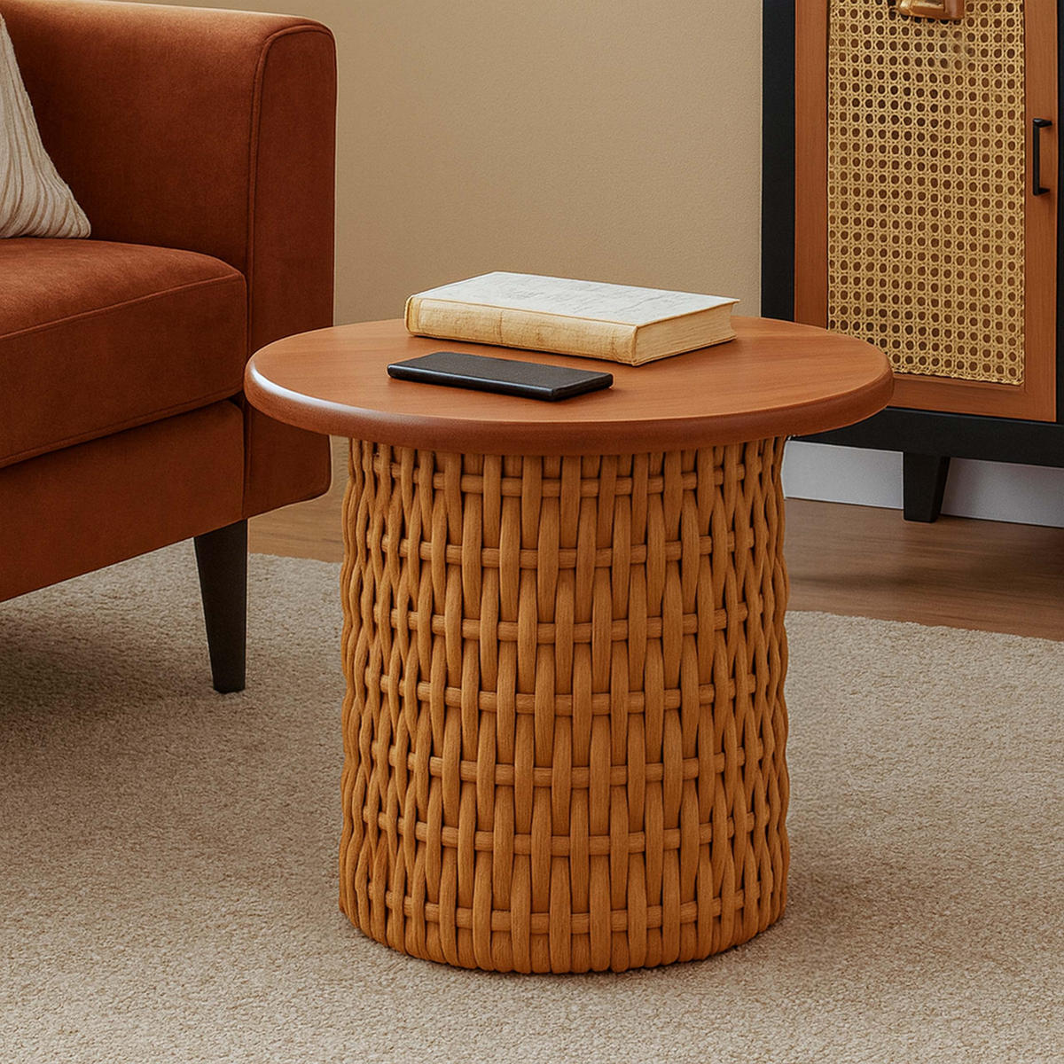 BEISTELLTISCH rund Braun - Braun, Holz (44/44/41cm) - MCW