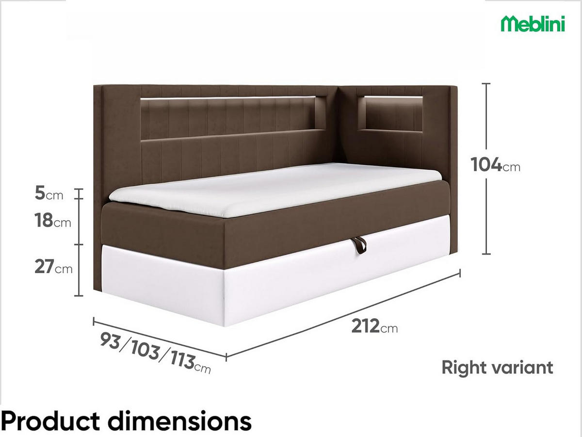 KINDERBETT GARETH 3 - Braun/Weiß, Holzwerkstoff (93/212cm) - Meblini